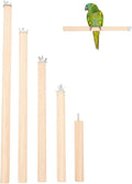 Angoily Natural Wood Bird Perch Stand Set, Parakeet Perches, 5Pcs 4, 6, 8, 10, 11 Inch Parrot Stand Rods for Cockatiels Conures, Paw Grinding Stick with Metal Wing Nuts, Bird Cage Accessories