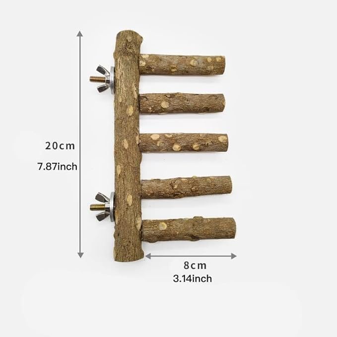 Natural Wood Bird perches Bird Ladder Perch Parrot Ladder Hamster Climbing Toys Nature Wood Stand Parrot Chew Toy for Small Animal