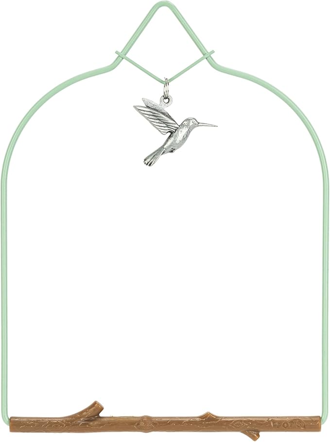 Pop's Birding Hummingbird Swing, USA Made Original Charm Humming Bird Swing for Outdoor, Vintage Copper, 1ct