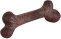 Pet Qwerks Dinosaur BarkBone - Nylon Dog Bone for Aggressive Chewers - Steak Flavor - 9.75"