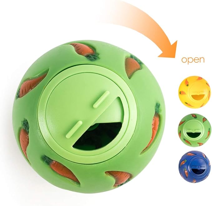 Niteangel Treat Ball, Snack Ball for Guinea Pigs, Rabbits, Hedgehogs and Other Small Pets (Small, Yellow, Blue & Green)