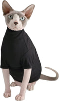 Sphynx Hairless Cats Shirt Cotton Cat Turtleneck Sweater Pullover Kitten T-Shirts with Sleeves Cat Pajamas Jumpsuit for Sphynx