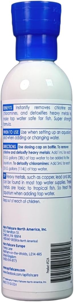 API TAP WATER CONDITIONER Aquarium Water Conditioner 8-Ounce Bottle, White (52A),8 oz