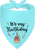 It's My Birthday Blue Dog Bandana, Birthday for Dog Mom Dad, Funny Puppy Scarf Accessory Decoration Photo Shoot for Party Dinner Holiday, Cute First Birthday Supply for Puppy