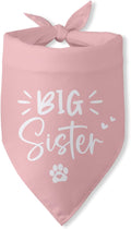 Big Sister Dog Bandana Pregnancy Announcement Gender Reveal Baby Announcement Photo Props Dog Scarf Accessories Girl Pink Pet Bandanas for Large Medium Small Dogs