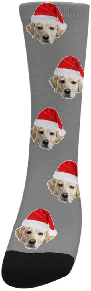 Custom Face Socks, Personalized Dog Lover Pet Photo Picture on Socks Unisex Athletic Crew Socks for Men Women