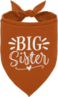 Big Sister Bandana for Dogs, Pet Pregnancy Announcement, Dark Orange Dog Bandana, Dog Baby Announcement, Pet Bandanas for Small Medium Dogs (M)