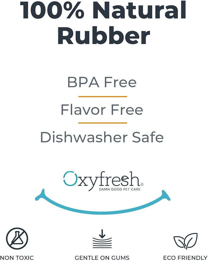 Oxyfresh Dog Dental Chew Toy - Best Dog Teeth Cleaning Toy – A Simple Bite and Brush Toy That Helps Remove Plaque, Cleans Teeth & Freshens Breath Without Brushing - Large