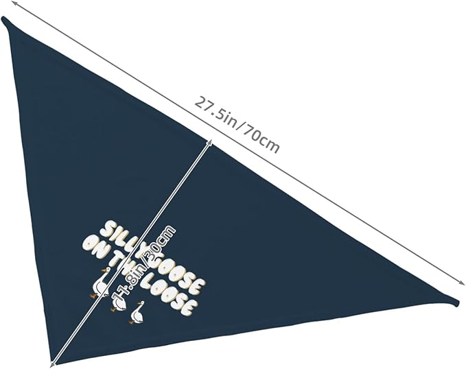 Silly Goose on The Loose Triangle Dog Bandana,Summer Bandana Funny Triangle Dogs Scarf Handkerchief Soft Adjustable Puppy Bandanas (Ink Blue)