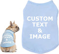 Custom Dog Shirt,Personalized Pet Apparel with Name Text Photo Image,Lightweight Breathable Puppy Kitten Cotton Vest for Small Medium Large Dogs Cats,Puppy Gift (Blue, 8X-Large)