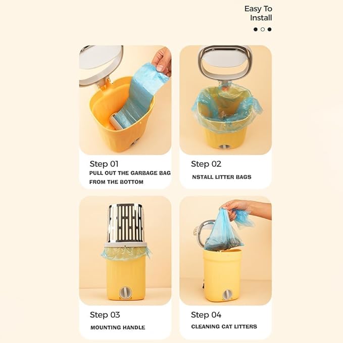 Cat Litter Scoop, Large Capacity Mess-Free Cat Litter Scooper with Bags, Spill-Proof Kitty Box Sifter, Bin Doubles as Scoop Holder