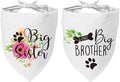 2 Packs Big Sister Brother Pregnancy Announcement Dog Bandana, Gender Reveal Photo Prop, Pet Scarf Accessories, Pet Scarves for Dog Lovers