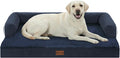 Orthopedic Dog Beds for Extra Large Dogs, Waterproof Egg Crate Foam XL Dog Bed with Sides 45x35Inch, Big Dogs Couch Beds with Removable Washable Cover and Nonskid Bottom, Navy Blue