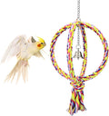 Litewoo Bird Swing Perch Stand Cotton Rope 2 Two Rings Toy for Parrot Budgie Parakeet Cockatiel Conure Lovebird Finch Canary Cockatoo African Grey Macaw Eclectus Amazon Cage Accessories
