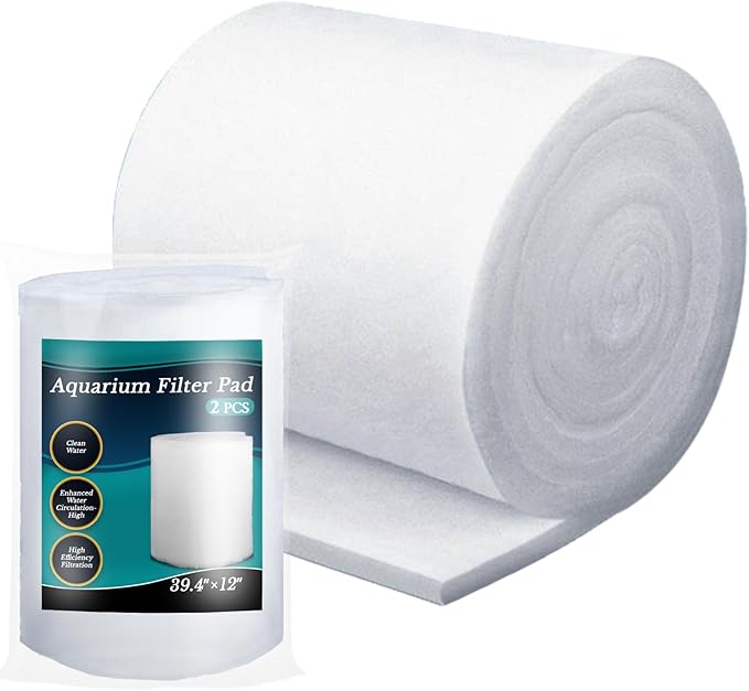 MAQIHAN Aquarium Filter Pad - Aquarium Filter Media,39.4 x 11.8in Media Roll for Fish Tank, Ponds,Garden, Saltwater,Fershwater,Plant, Trutle (2)