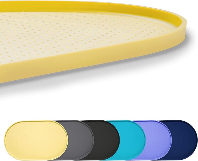 100% Waterproof 1.0" Raised Edge BPA Free Silicone Dog Food Mat, Pet Cat Feeding Mats Contain Spills Protects Floors, Placemats for Cats and Dogs Water Bowl Dishwasher XXL Large.