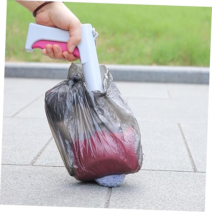 Poop Scoop Handle Waste Pickup Shovel for Dogs and Cats Outdoor Cleaning Tool Rosy Easy One-Handed for Quick Cleanups