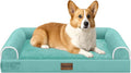 Medium Large Dog Bed Orthopedic Washable: Beds Bolster Medium Large Sized Dog Bed Egg Crate Foam Couch Sofa Waterproof with Removable Cover - Aqua Blue