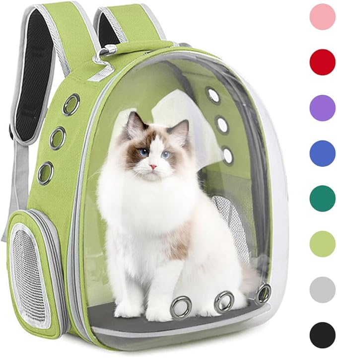 Pet Backpack Carrier,Bubble Backpack Cat Carrier,Pets and Small Dogs,Space Capsule Pet Carrier for Traveling, Walking, Hiking and Outdoor Activities (Mint Green)