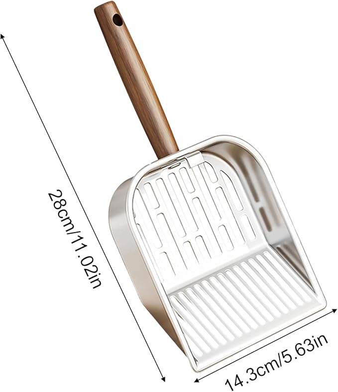 Wooden Cat Litter Scoop, Kitten Poop Shovel, 5.63x11.02 Inches Shovel with Deep Design, Durable Pet Tool, Hygiene Accessory with Ergonomic Handle, Litter Scoop for Apartment Home