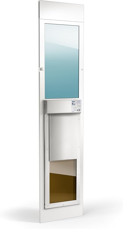Power Pet WiFi Automatic Sliding Glass Patio Pet Door by High Tech Pet - Pet Operated Dog Door for Dogs 30-100 lbs. Heavy-Duty Aluminum Frame (75-80 1/4"), App Control, Safe, Air Tight, Easy Install