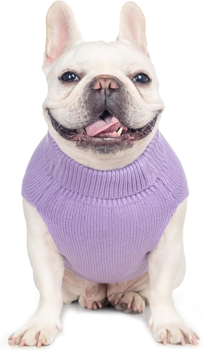 Stretchy Cat Sweater - 17 Colors & 6 Sizes | Snug Winter-Ready Knit for Boy/Girl Cats & Kittens(Purple, Medium)
