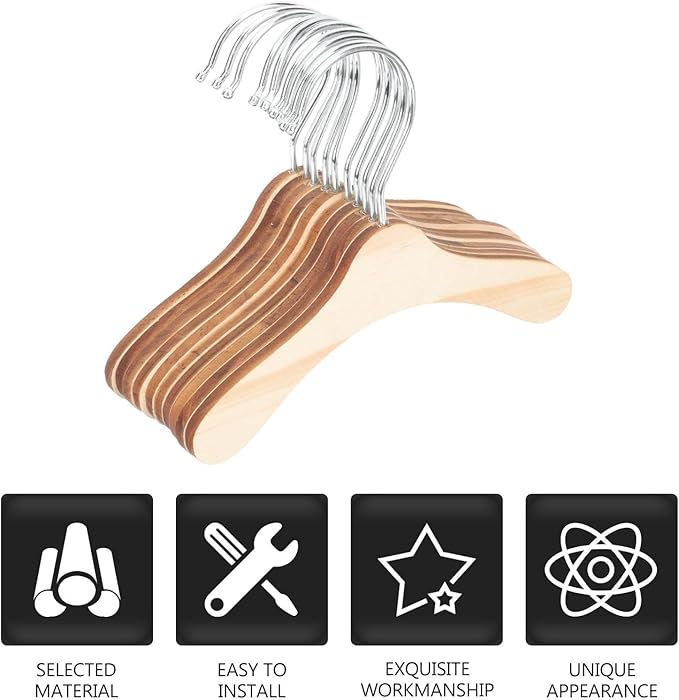 Wooden Dog Hangers 8.66 Inch Small Pet Hangers Wear-Resistant Solid Wood for Dogs and Cats Household Pet Accessory