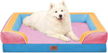 Comfort Expression Orthopedic Dog Bed for Large Dogs 36x27 Inch, Waterproof Egg Crate Foam Large Pet Bed with Removable Bolsters, Dog Couch with Washable Cover & Non-Slip Bottom, Bubblegum Cove