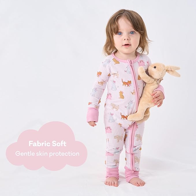 pureborn Baby Infant Boys Girls Sleeper Snug Fit Viscose from Bamboo Pajamas Zipper Pjs 0-24 Months
