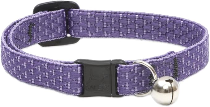 LupinePet Eco 1/2" Lilac Cat Safety Collar with Bell , 8-12"