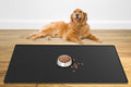 48" x 32" XXXL Largest Pet Food Mat, Silicone Dog Mats for Food and Water, Nonslip Pet Feeding Mats for Floors,Dog Cat Bowl Mat with Raised Edges, Black
