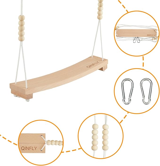 Arc-Shaped Chicken Swing Heavy Beech Wood Chicken Toys for Coop Handmade Chicken Swing for Hens Chicken Coop Accessories