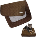 Paw Inspired Waterproof Fitted Cover for Dog Bed | Washable Bed Protector for Dog Mattress | Removable Replacement Cover for Small to Medium Pet Bed (Dark Brown, 34 x 23 x 5 Inch)
