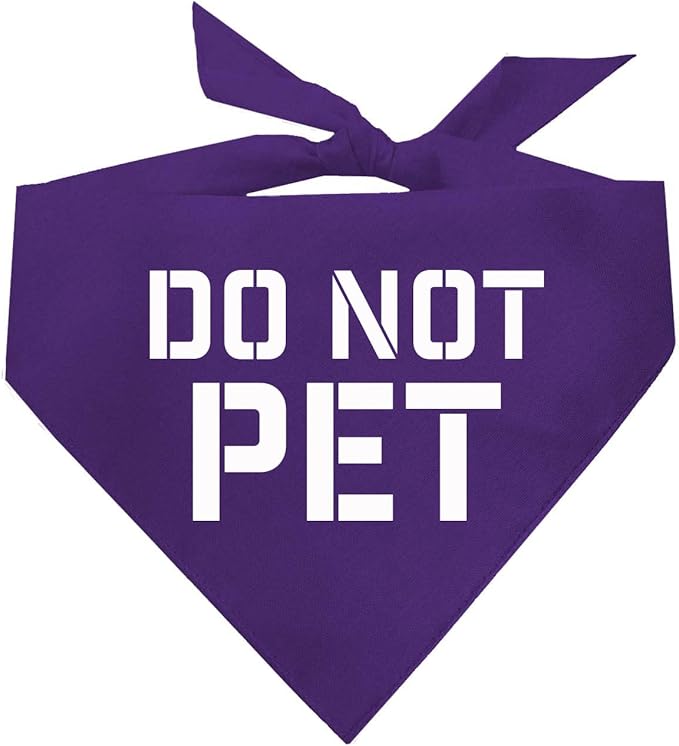 Do Not Pet Dog Bandana (Purple, OS 157)