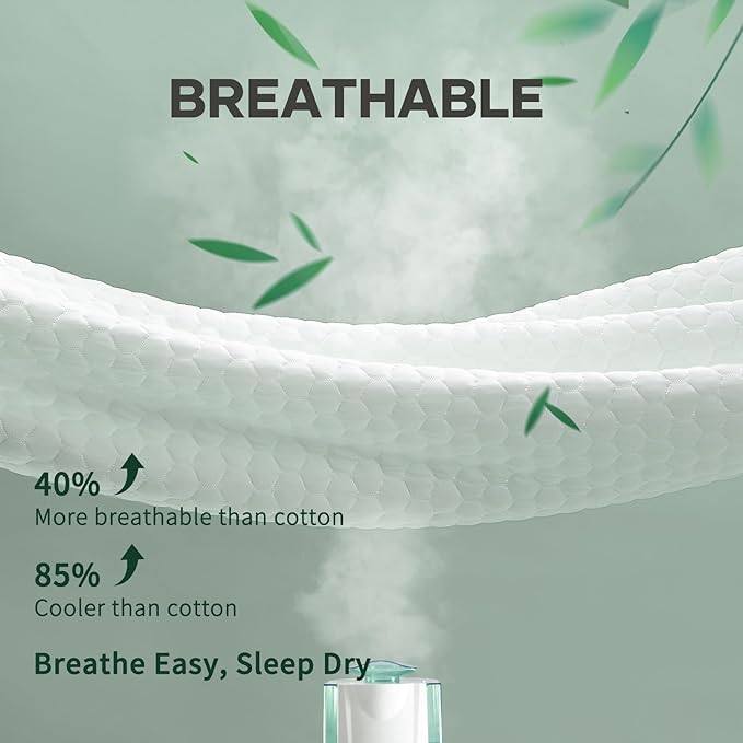OhGeni 100% Waterproof Mattress Protector,King Size Mattress Soft Pad,Pet Hair & Bedwetting Resistant,Cooling Breathable Fitted Sheets,Washable Bed Cover,Non-Slip Deep Pocket,Noiseless for Bedroom