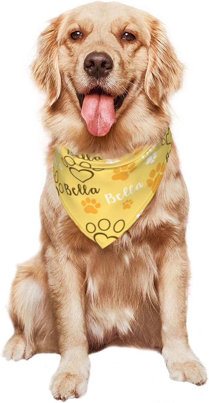 Custom Pet Scarf Personalized Dog Bandana with Name Personalized Add Your Text Bibs Triangle Head Scarfs Gift for Small Medium Large Dogs Cats Baby Puppy Pets Accessories