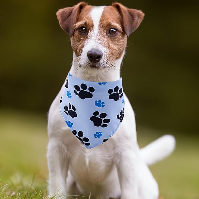 30 Pack Paw Print Bandanas Bulk for Small Medium Dogs Stitch Dog Bandanas Large Cats Polyester Bandana Party Grooming M