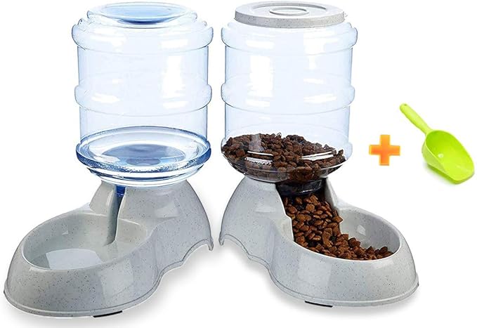 Pet Feeding Solution Automatic Cat & Dog Cafe Feeder and Water Dispenser in Set with Food Scoop - Ito Rocky 6-Meal Automatic Food Dispenser for Small/Middle Puppy and Kitten
