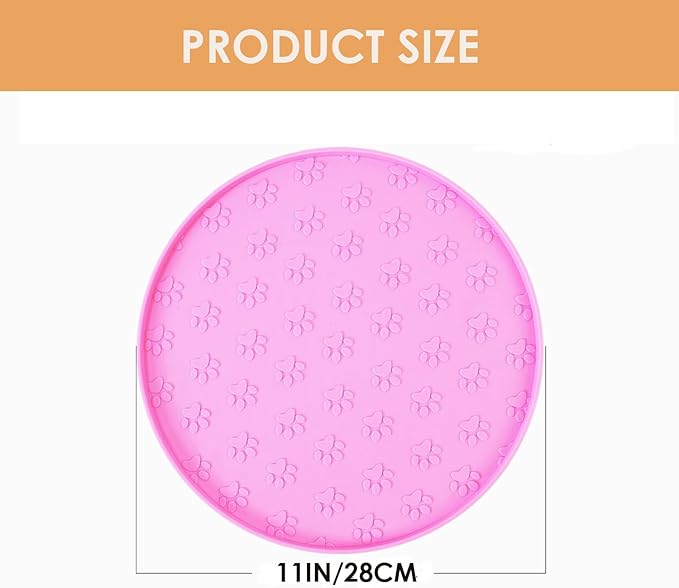 Dog Food Mat - Waterproof Cat Bowl Mat for Food and Water with Edges, Nonslip Dog Feeding Placement for Protecting Floors (2Pack Pink)