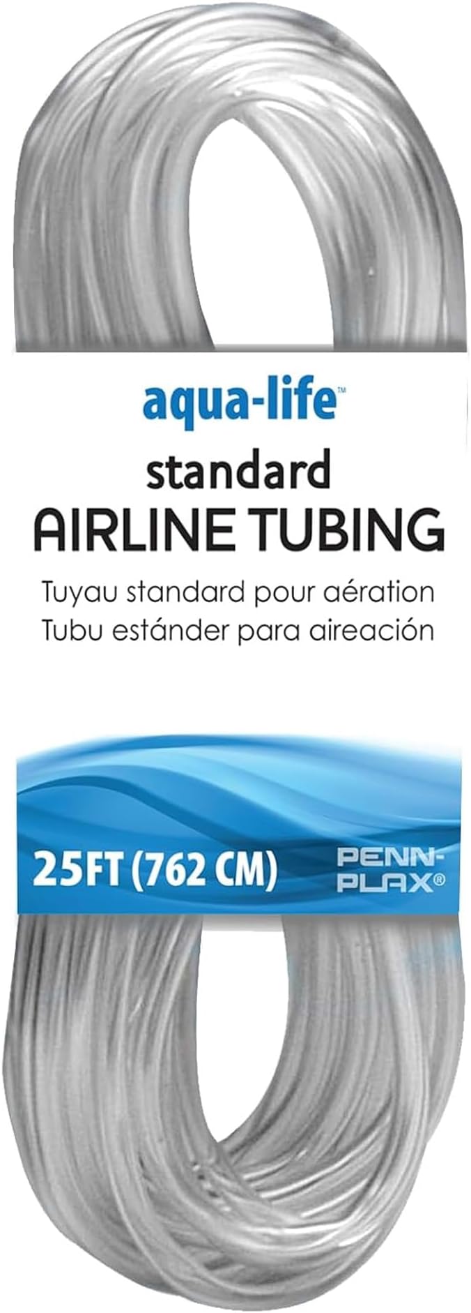 Penn-Plax Standard Airline Tubing for Aquariums – Clear and Flexible – Resists Kinking – Safe for Freshwater and Saltwater Fish Tanks – 25 Feet