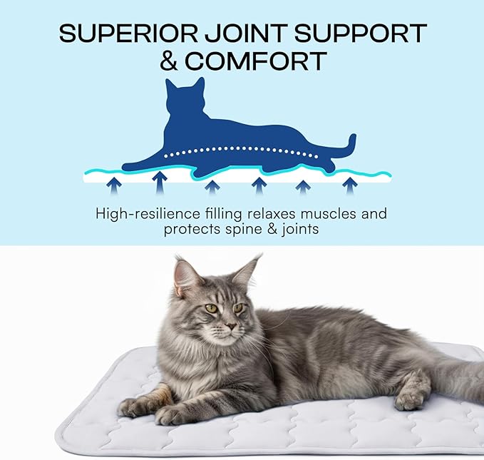 Luciphia Premium Dog Cooling Mat Non-Slip Q-MAX>0.5 Self-Cooling Pad for Medium Pet Indoor Portable Kennel Puppy Bed for Summer Crate Pad for Dog Washable Light Grey 30x40 inches