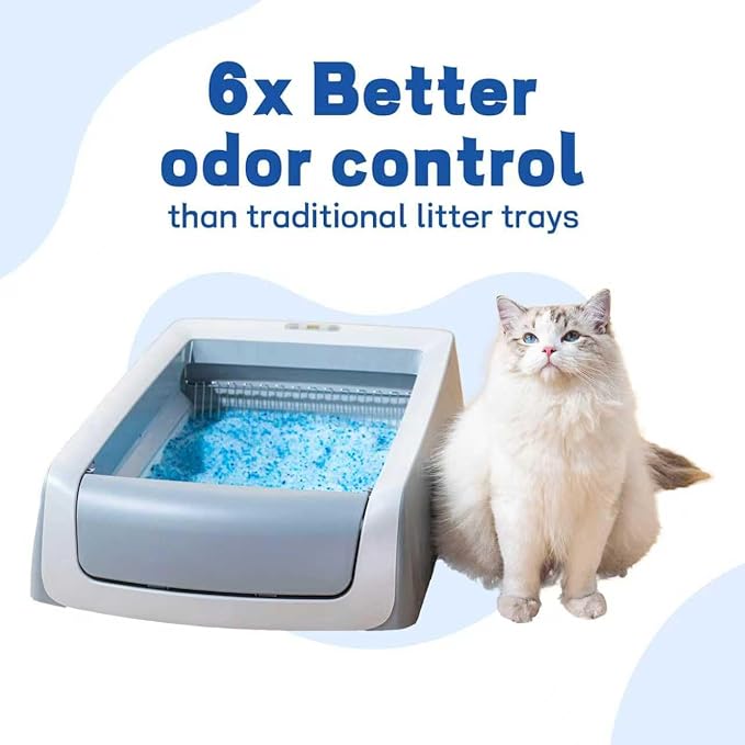 Crystal Cat Litter and Disposable Litter Trays 2 Sets Compatible with Petsafe Scoop-Free Classic/Legacy/Smart Litter Boxes, Triple Leak Proof Design, Excellent OdorControl, One-Hand Disposing.