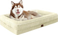 Waterproof Memory Foam Dog Beds for Extra Large Dogs Non-Slip Orthopedic Dog Beds Washable Couch Pet Bed with Removable Cover (Beige, X-Large)