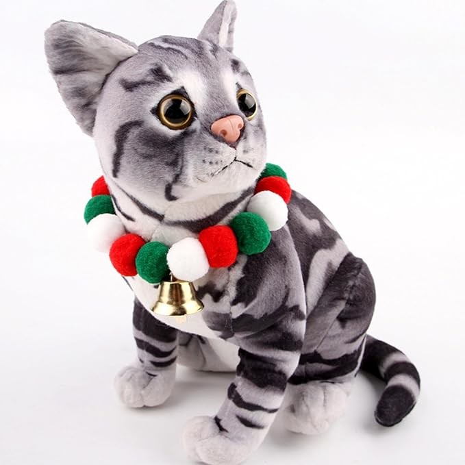 Lionheart Pom-Pom Plush Ball Elastic Collar for Cat Pet Christmas Costume Soft Funny Dog Collar Xmas Party Accessories Headgear