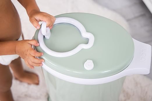 Ubbi Steel Diaper Pail, Odor Locking, No Special Bag Required, Award-Winning, Registry Must-Have, Sage Green