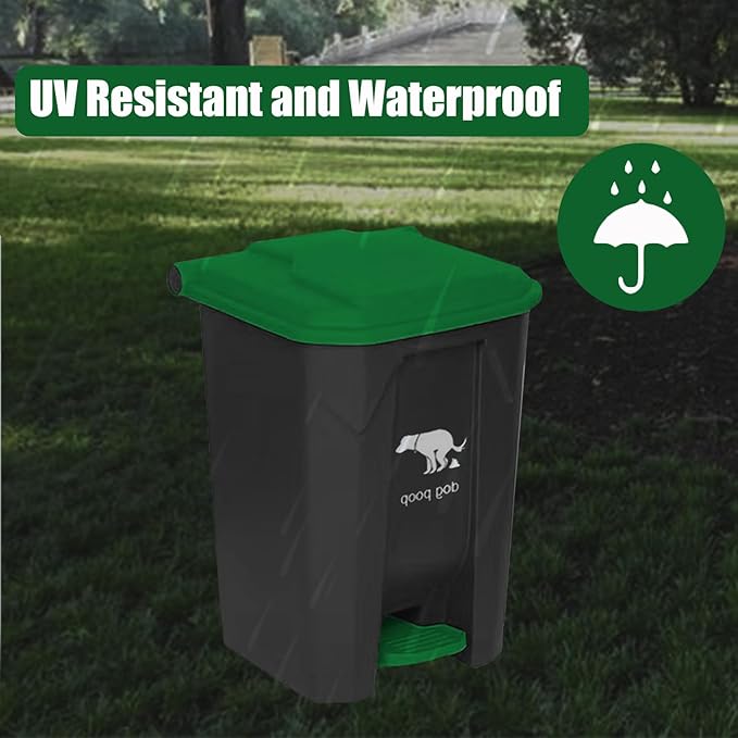 Yatmung 20L/5Gallon Dog Poop Trash Can Outside - Hands-Free Pedal Pet Waste Bin with Removable Inner Bucket - Backyard, Porch, Garage, Yard, Odorless - Dogs Poop Garbage Can Outdoor with Waste Bags