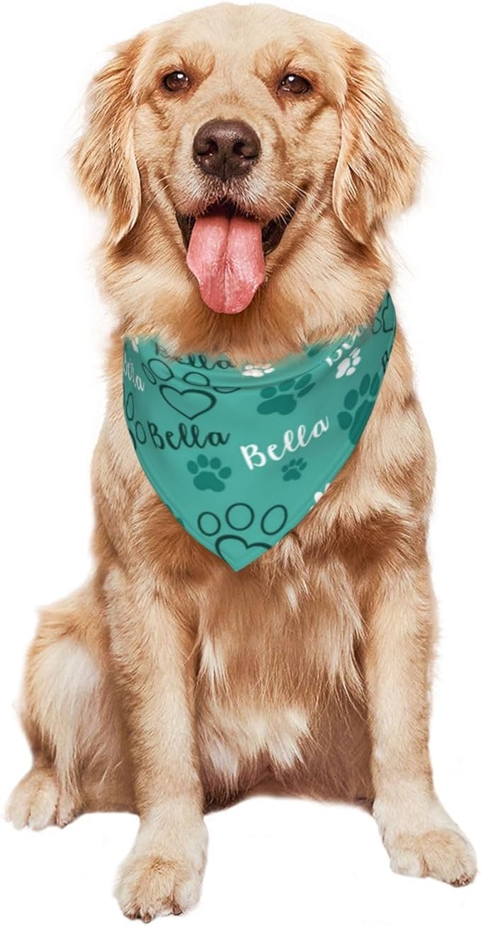 Custom Pet Scarf Personalized Dog Bandana with Name Personalized Add Your Text Bibs Triangle Head Scarfs Gift for Small Medium Large Dogs Cats Baby Puppy Pets Accessories