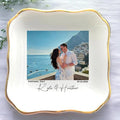 Custom Couple Portrait Polaroid Photo Ring Dish, Personalized Picture Jewelry Holder, Engagement Ring Dish, Wedding Trinket Tray Keepsake Valentines Gift for Her Him Wife Husband