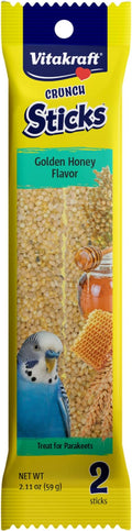 Vitakraft Parakeet Whole Grains & Honey Treat Sticks 2 Count, 2.11 Ounce