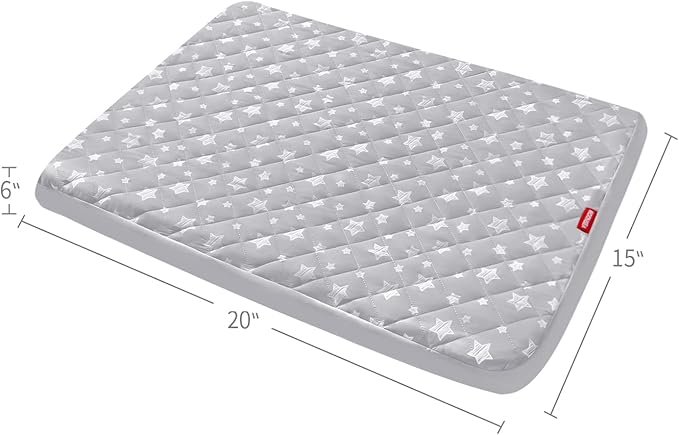 Waterproof Dog Bed Covers Replacement Washable Pet Hair Easy to Remove, Noiseless Quilted Puppy Pet Bed Cover Lovely Grey Star Print 15x20 Inches, for Dog/Cat, Cover Only